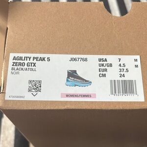 Merrell Agility Peak 5 Zero GTX in Black and Blue GORE-TEX